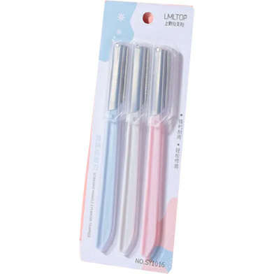 Picture of LMLTOP 3pcs Stainless Steel Eyebrow Razor Set High Quality Face Razors Eyebrow