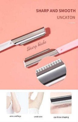 Picture of LMLTOP 3pcs Stainless Steel Eyebrow Razor Set High Quality Face Razors Eyebrow