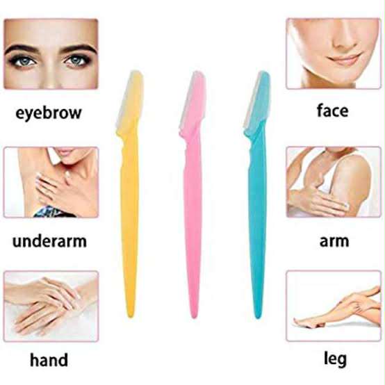 Picture of Eyebrow Razors Facial Hair Remover Shaver Trimmer Shaper for Women - 3Pcs