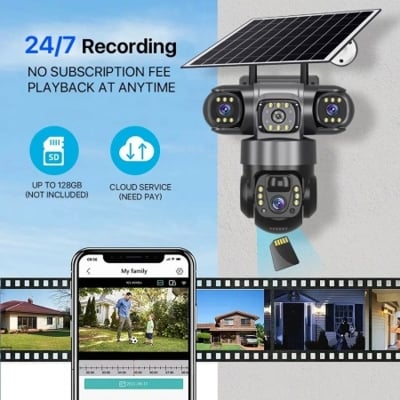 Picture of Allrounder 3 Lens 3 Display Solar 4G Sim Waterproof IP Camera 