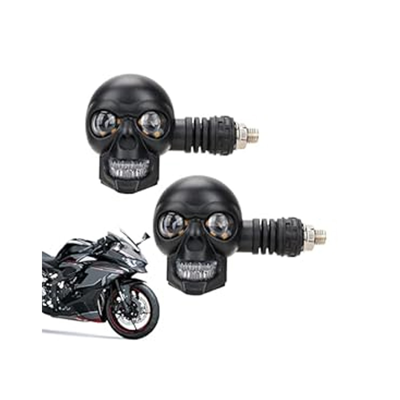 Picture of 4 PCS Dual Color Motorcycle Stylish Skull Shape Waterproof LED Indicator Light