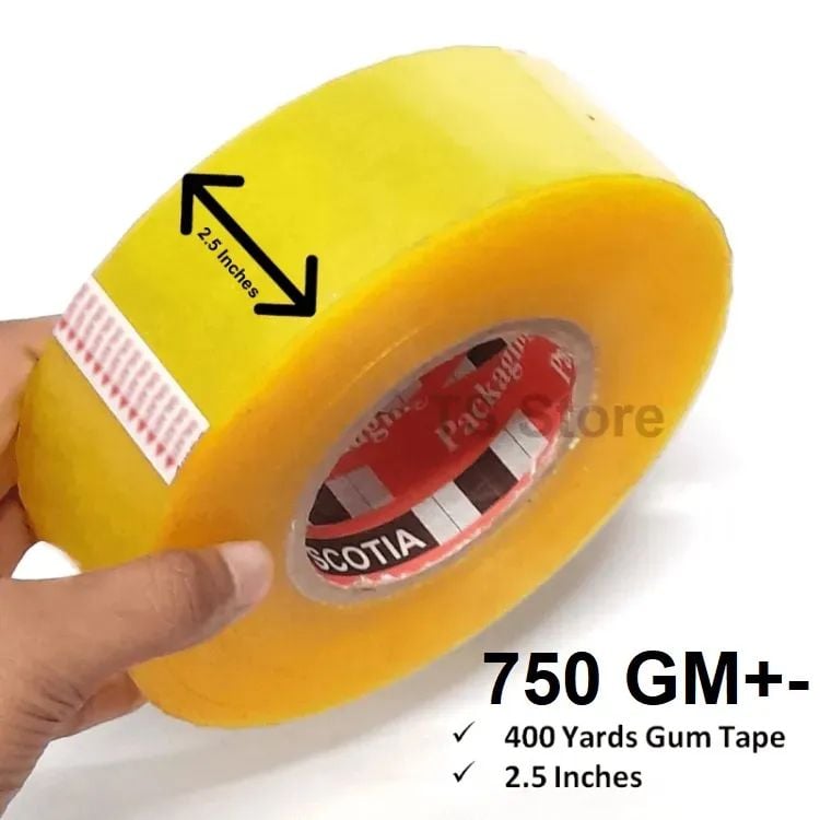 Picture of 3 pcs comboGum Tape 400 Yards 2.5" 750GM Scotch Tape For Packaging - Clear