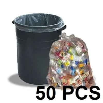 Picture of Transparent (24" X18") 50 PCS Trash Bag / Poly Bag / Garbage Bag / Moyla Felar Bag / Polibag - Clear