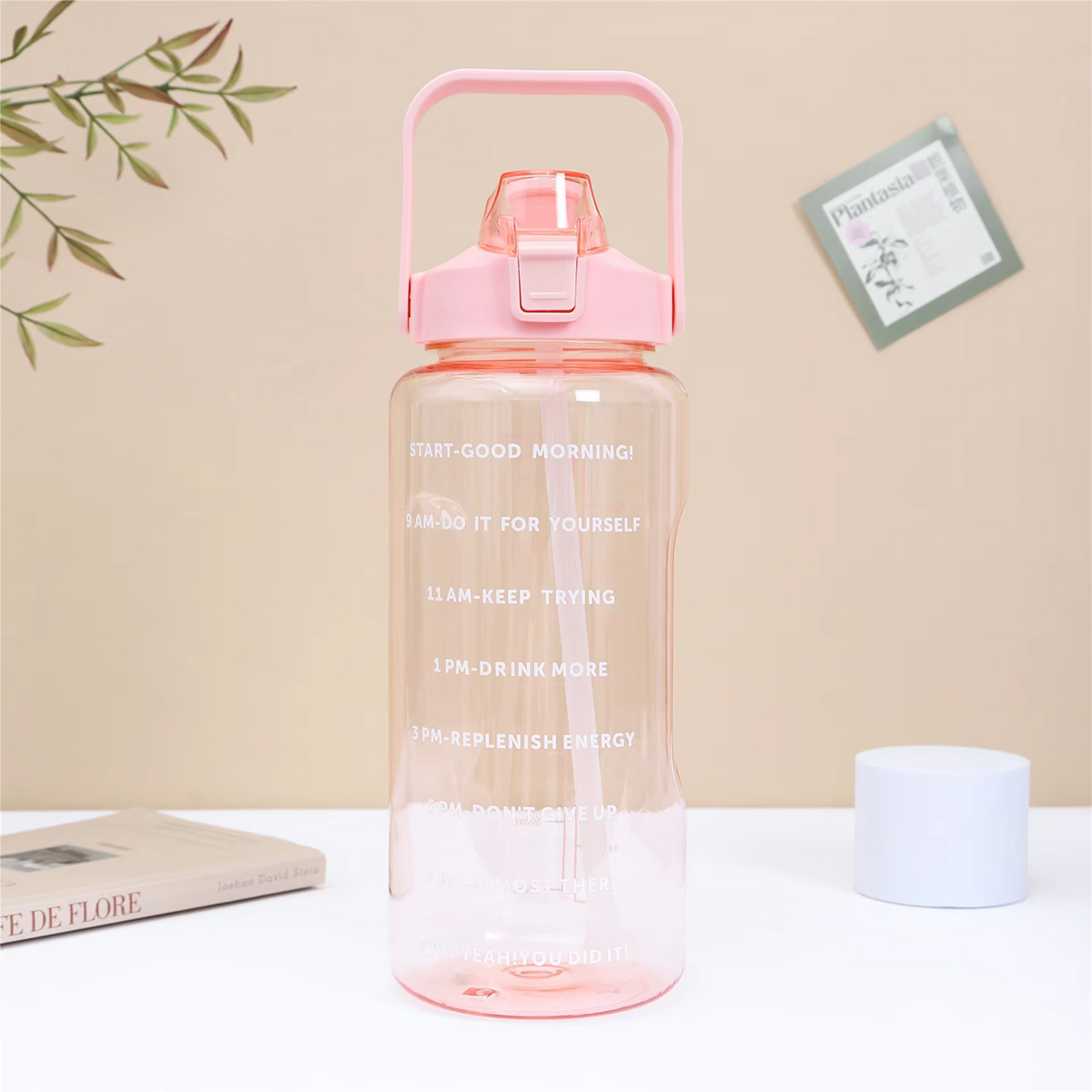 Picture of Transparent Motivational Water bottle 2 L - Clear