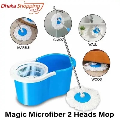 Picture of Easy 360* Spin mop Bucket with Stainless Steel wringler by RC CLEANERS (Blue) - Multicolor