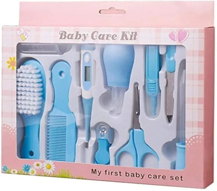 Picture of Baby Care Set, Baby Care Tools & Essentials 10 Piece Portable Baby Health Care Set Nail Care Kit for Newborn - Blue