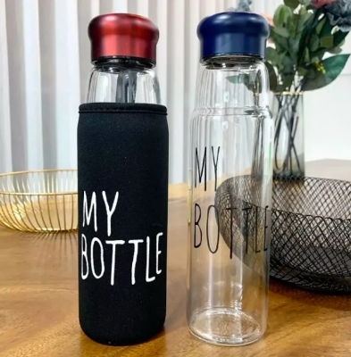 Picture of 1 PC My Bottle Water Bottle With Aluminimum Cap -550ml - Black