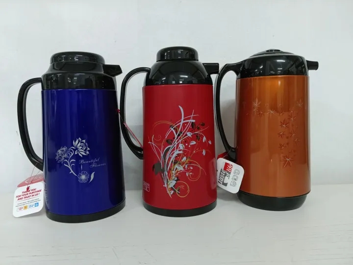 Picture of 1 liter metallic body vacuum push flask mixed color - Multicolor