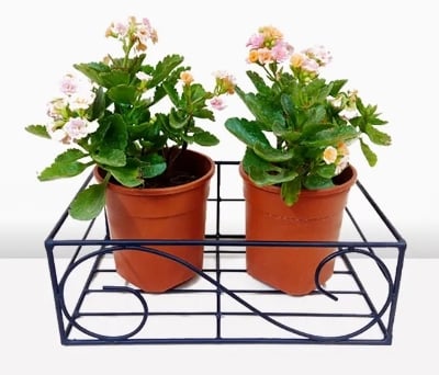 Picture of 1PC 12 Inch Square Planter Stand Flower Pot Stand For Balcony Living Room Outdoor Indoor Grill Rack - Black