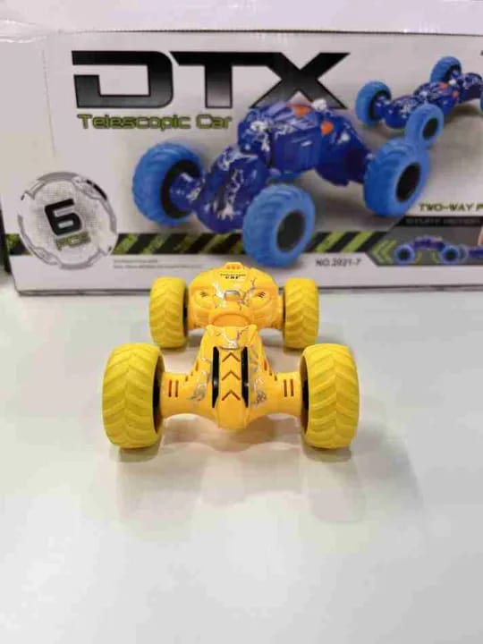 Picture of Telescopic double-sided pull-back toy cars are exciting and innovative toys designed for kids - Yellow