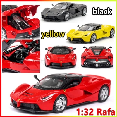 Picture of 1:32 Ferrari supercar, alloy die-casting car model, sound and light, door opening pull-back car toy, collection of birthday gifts - Multicolor