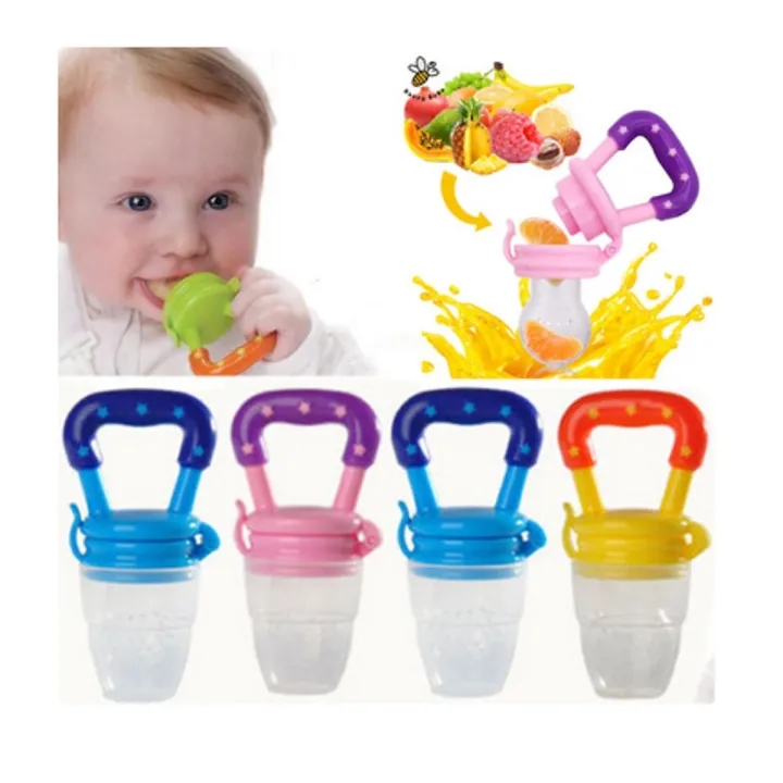 Picture of Baby Fruit Chusni Feeder Silicone Food Bite Fruit Pacifier Teether Nipple Bottle - Multicolor