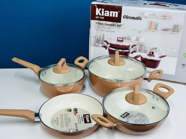 Picture of Kiam 7 Piece Ceramic Coating Granite Non Stick Cookware Set (Induction Bottom) - Multicolor