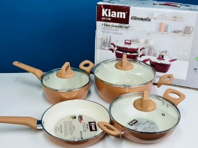 Picture of Kiam 7 Piece Ceramic Coating Granite Non Stick Cookware Set (Induction Bottom) - Multicolor