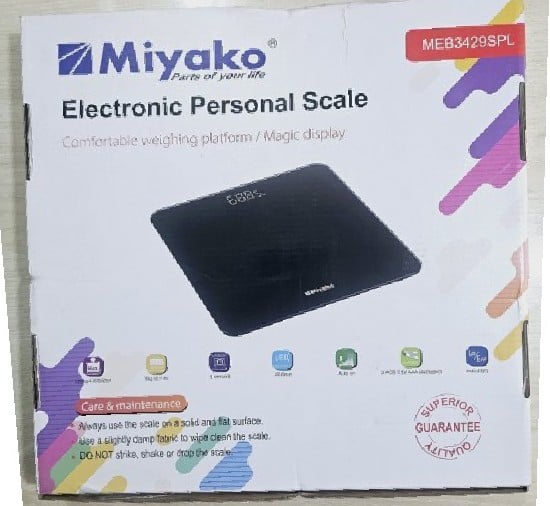 Picture of Accurate Weight Measurement with Miyako Digital Weight Machine/Miyako Electrical Personal Scale MEB-3429RNB - Your Reliable Partner for Health - Black