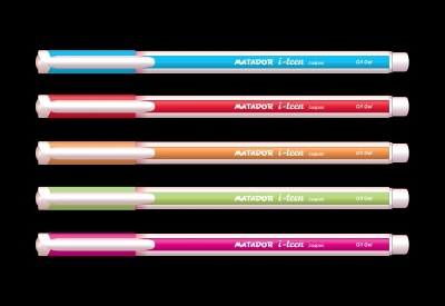 Picture of Matador i-Teen Rio Ball Pen Black Ink - (12Pcs) - Multicolor