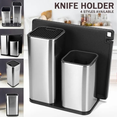 Picture of Functional Universal Kitchen Holder Stand Tool Block Storage Organizer Kitche - Silver