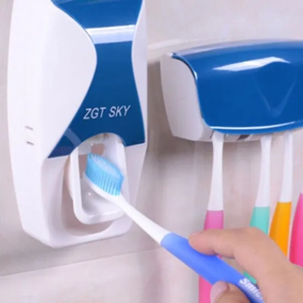 Picture of Automatic Toothpaste Dispenser and Brush Holder Set - Multicolor