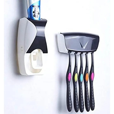 Picture of Automatic Toothpaste Dispenser and Brush Holder Set - Multicolor