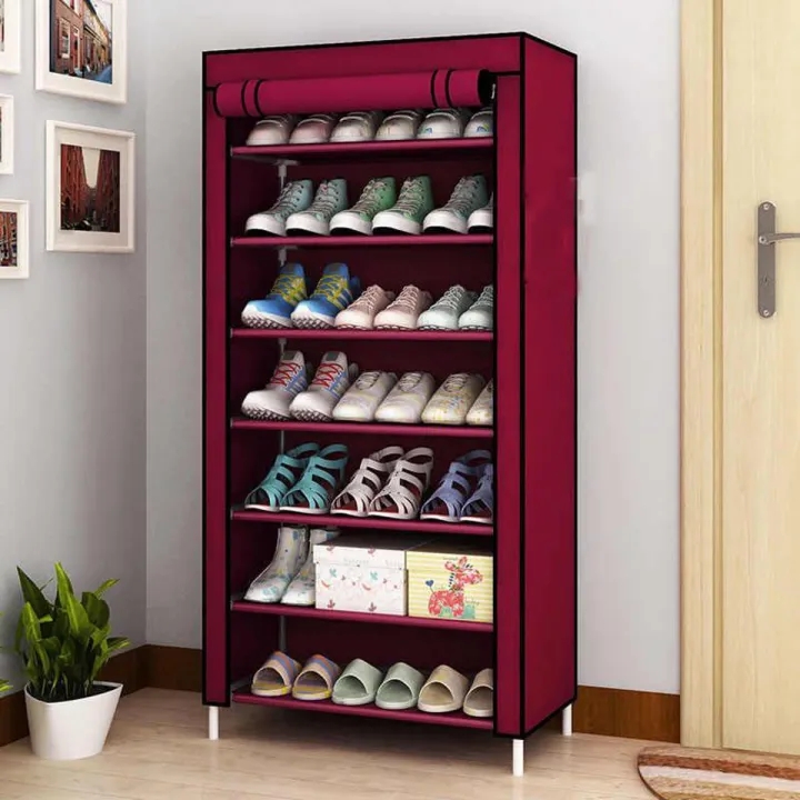 Picture of 7-Layer Large Shoe Rack Shoe Storage Organizer Cabinet Tower - Multicolor