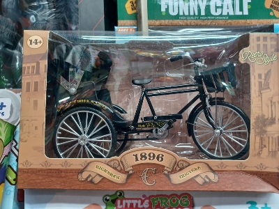 Picture of Three-Wheeled Rickshaw Simulated Alloy Model Cross-Border Toy 28 Bars Bicycle Retro Nostalgic Collection Ornaments - Black