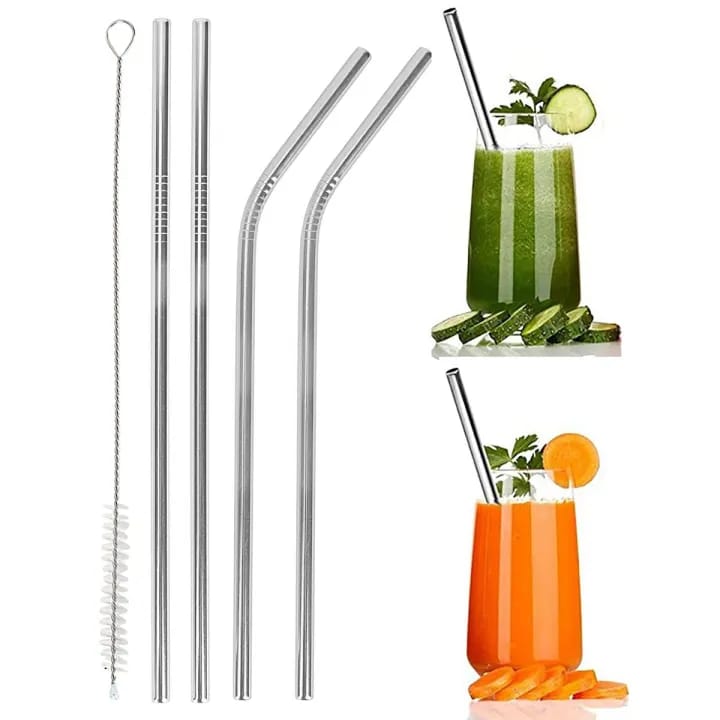 Picture of Stainless Steel Reusable Straw - 4 Piece - Multicolor