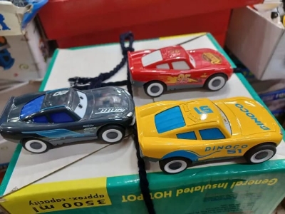 Picture of Disney Pixar Mattel Cars Toy Cars & Trucks, Moving Moments Lightning McQueen Vehicle - Multicolor