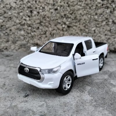Picture of White 1:36 Toyota Revo Hilux Vego Dala High Simulation Metal Diecast Model Car -Multicolors - White