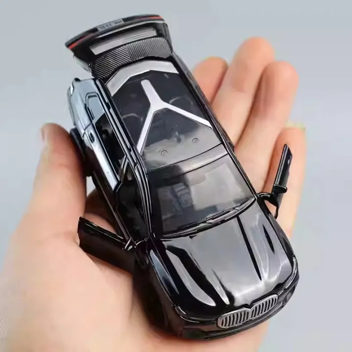 Picture of BMW X7 car model children's alloy toy car pull back door open car ornaments boy baby gift - Black