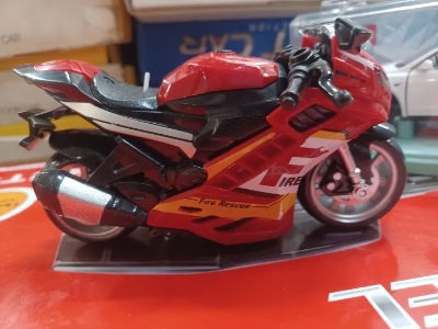 Picture of Motorcycle Model Lighting Sound Effects Children Motorbike Toy Hobbies Model Swat Motorcycle Rescue Bike Friction Powered - Multicolor