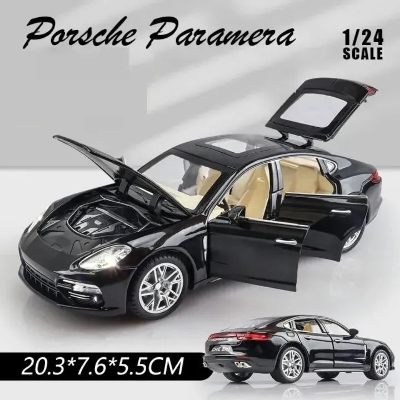 Picture of 1:24 Porsche Panamera Diecast Alloy Car Luxurious Simulation Toy Vehicles Metal Car 6 Doors Open Model Car - Black