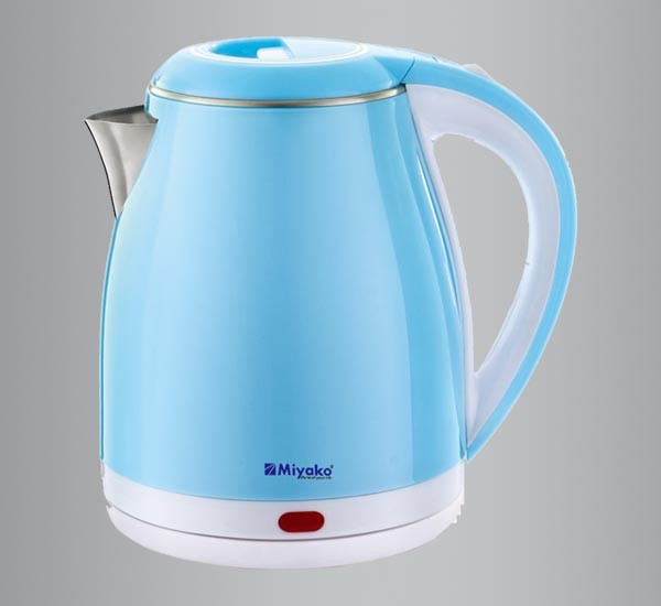 Picture of Miyako MJK-180PS Electric Kettle – 1.8L Durable Double Layer Body, 1500W Fast Boil, Cordless 360° Rotation, Auto Shut-Off, Boil-Dry Protection, Stainless Steel Coil, Cool Touch Exterior – 1 Year Warranty Heavy Duty Kettle - Sky blue