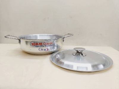 Picture of Kiam Aluminium Wok Pan 22 Cm With Lid - Silver