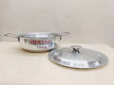 Picture of Kiam aluminium wok pan 24 cm with Aluminum Lid - Silver