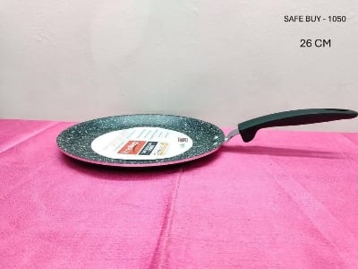 Picture of Prestidge ruti tawa 28CM 5 layer Marble Coating Granite non Stick Cookware Roti Tawa Steel usable for Gas and Induction - Black - Black