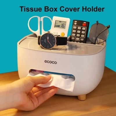 Picture of Ecoco Modern Multi-Function Desktop Tissue Box & Organizer with Storage Tray - 100pcs x 2ply