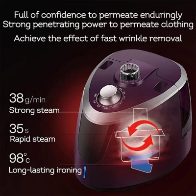 Picture of Miyako Steam Iron Vertical Steam Steamer for Clothes, 1950W Telescopic Double Posts Steamer for Commercial Home - Multicolor