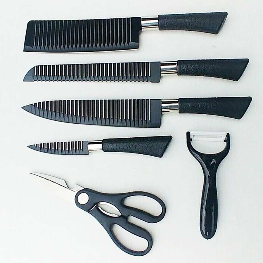 Picture of 6 Pcs Knife Set Non-Stick Coating Stainless Steel - Multicolor