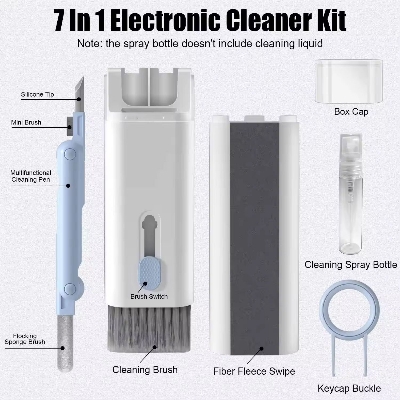 Picture of Q6E Multifunction Cleaning Kit For AirPods Keyboard Clean Kit With Soft Brush Cleaner Pen Kit For Earbud Case Cleaning Tools - Multicolor