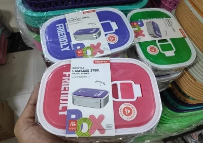 Picture of Pcs Lunchbox food container/Stainless steel/Air tight leak proof/Heavy duty imported quality - Multicolor