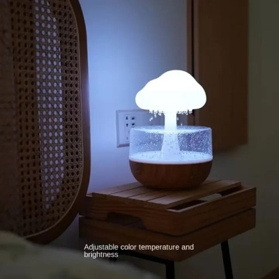 Picture of Rain Cloud Humidifier Rain Colourful Mushroom Cloud Raindrop Atmosphere Lamp Seven-Colour Cloud Rain Humidifier Mushroom Lights Bedroom