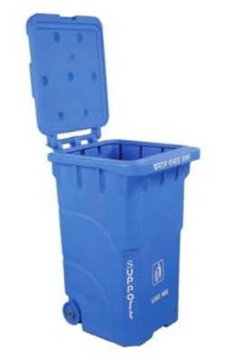 Picture of 240 Liter Big Size Plastic Made PADDLE / NONPADDLE Wheel System Garbage & Recycle Trash Bin / Chaka Dustbin Pedel - Blue