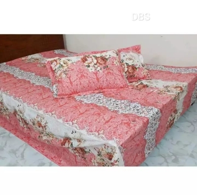Picture of King Size Bed Sheet Cotton Multicolor With 2 Pillow Covers Dbs