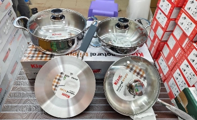 Picture of Kiam Tri-Ply Stainless Steal 7pcs Set with Glass Lids - Multicolor