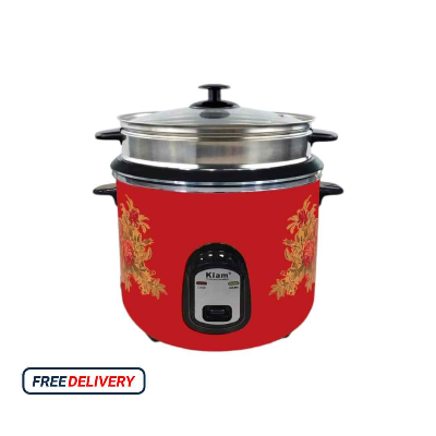 Picture of Kiam 2.8 Ltr Rice Cooker Full Body Double pot (SS & Non Stick Pot)- SFB-5704 - Red