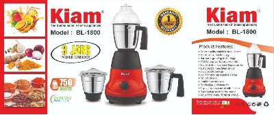 Picture of Kiam Mixer Grinder 750-W BL-1800 - Multicolor