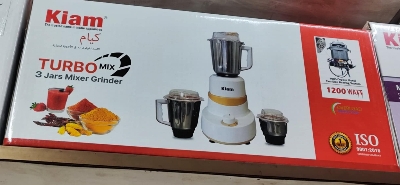 Picture of Kiam Turbo Mix 1200-W (3 Jars Mixer Grinder) Kiam Turbo Mix 1200-W (3 Jars Mixer Grinder) - Multicolor