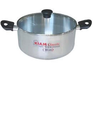 Picture of Alu. Casserole with Glass Lid 26 cm - Silver