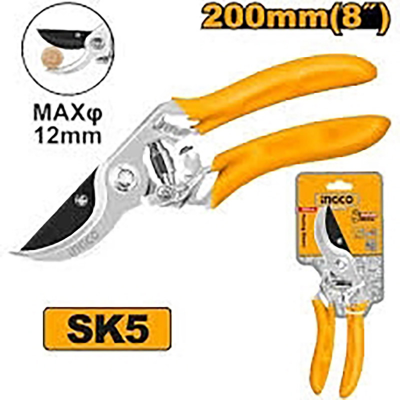 Picture of INGCO 8'' (200mm) Pruning Shear With Carbon Steel For Gardening(Amber Orange)