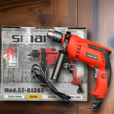 Picture of Smartec ST-81362 is a 600W impact drill with Hammer System(BRICK RED)